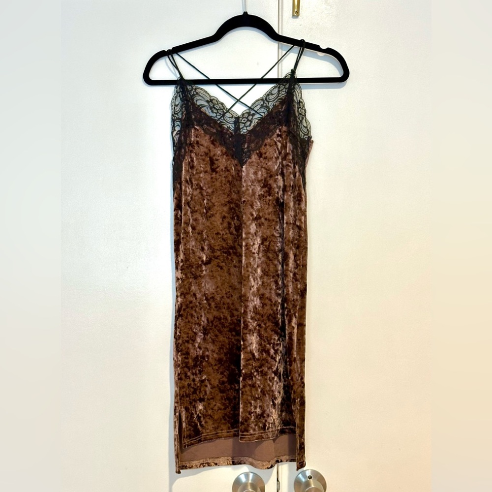 MADISONNE Velvet Mini Dress Women Size S